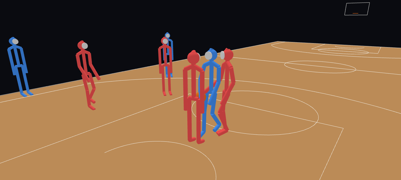 Before: three figures stand in a knot at the lane, the ball hidden between them